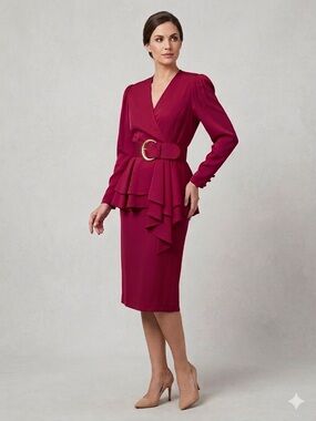 Vintage Lillie Rubin Fuchsia Silk Suit (XS/0)